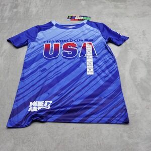 FIFA Shirt Youth Medium 8/10 Blue USA World Cup 26 Soccer Football Jersey NEW